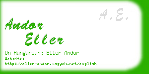 andor eller business card